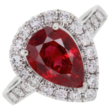 natural round ruby 9.50ct ring top view