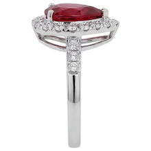 natural round ruby 9.50ct ring profile view