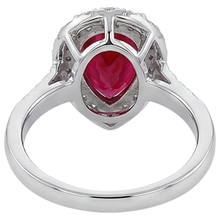 natural round ruby 9.50ct ring on white background