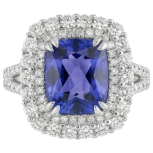 natural round tanzanite 9.50ct ring side angle