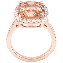 9.50 Ct Halo Morganite With Natural Earth Mined Diamonds Wedding Ring Rose Gold