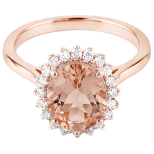 9.50 Ct Morganite With Natural Earth Mined Diamonds Anniversary Ring Gold Rose 14K