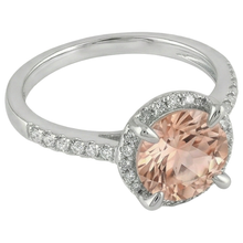 natural round morganite 9.75ct ring top view