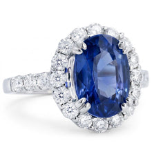 9.75 Ct Ceylon Sapphire And Natural Earth Mined Diamonds Anniversary Ring