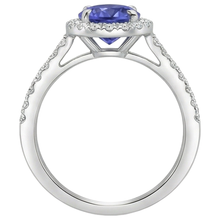 9.85 Ct Round Cut Tanzanite And Natural Earth Mined Diamonds Ring 14K White Gold