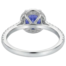 9.85 Ct Round Cut Tanzanite And Natural Earth Mined Diamonds Ring 14K White Gold