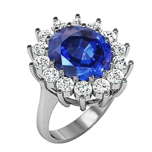 9 Carat Sapphire And Diamond Engagement Ring