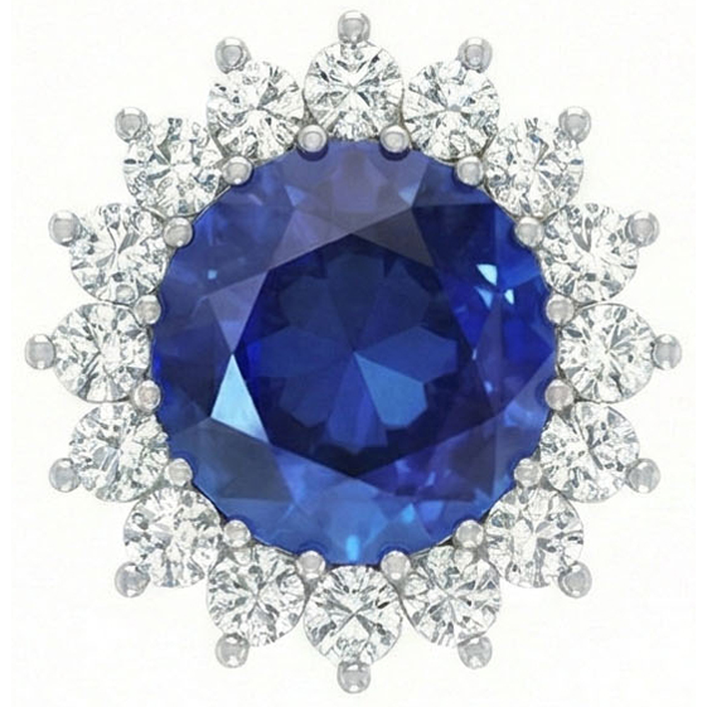 natural round sapphire 9ct ring side angle