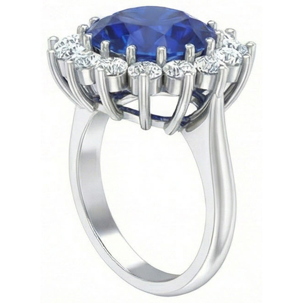 natural round sapphire 9ct ring top view