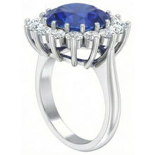 natural round sapphire 9ct ring top view