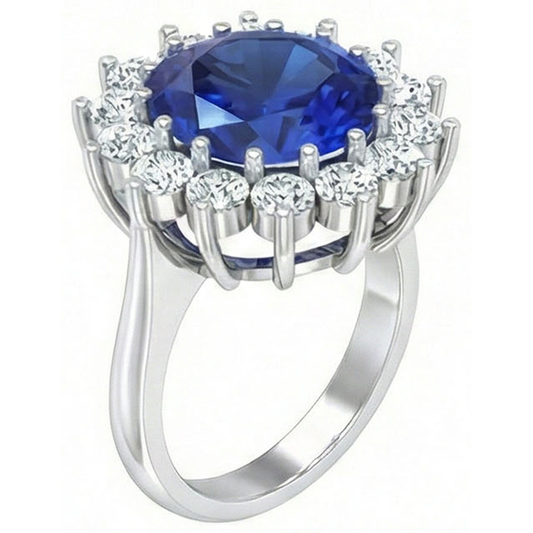 9 Carat Sapphire And IGI CERTIFIED Diamond Engagement Ring