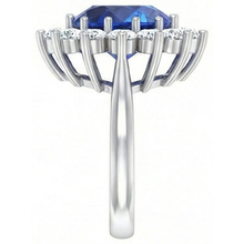 natural round sapphire 9ct ring profile view