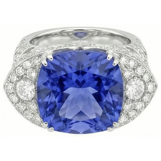 9 Carat Sapphire Natural Earth Mined DIAMOND ( NOT LAB GROWN ) Ring