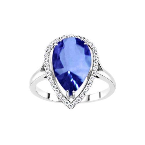 9 Carat Sapphire Teardrop Style Engagement Ring