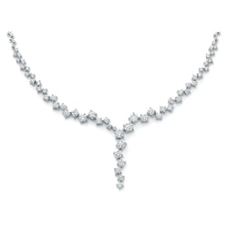 9 Carats Natural Round Diamond Women Jewelry Necklace Solid White Gold 14K