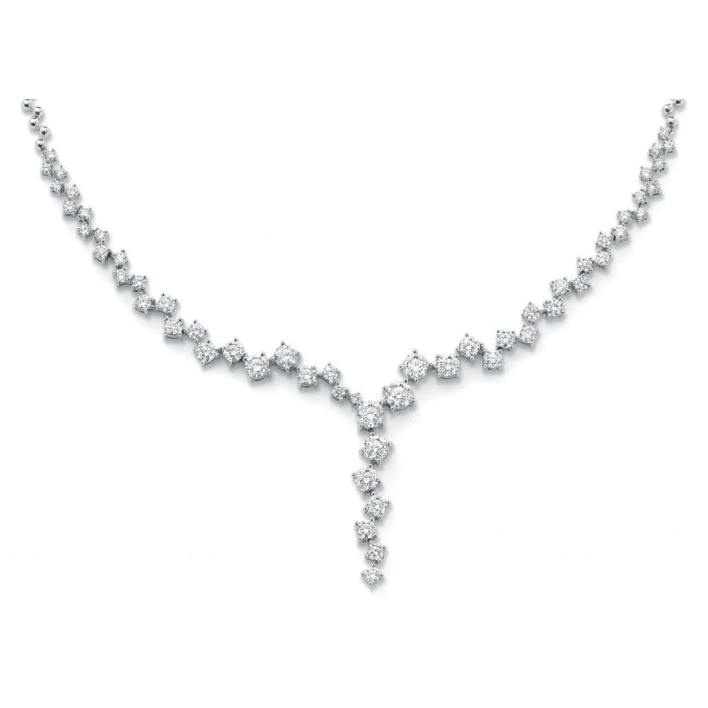 9 Carats Natural Round Diamond Women Jewelry Necklace Solid White Gold 14K