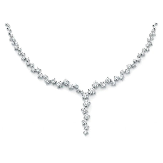 9 Carats Natural Round Diamond Women Jewelry Necklace Solid White Gold 14K