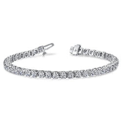 9 Carats Prong Set Natural Diamonds Women Tennis Bracelet White Gold 14K