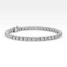 9 Carats Prong Set Natural Earth Mined Diamond Tennis Bracelet White Gold 14K