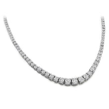 9 Carats Prong Set Real Diamonds Tennis Necklace White Gold 14K