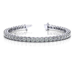 9 Carats Round Genuine Diamond Lady Tennis Bracelet Solid Gold Jewelry