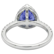 9 Carats Trillion Shape Tanzanite With Round Natural Earth Mined Diamonds Ring White Gold