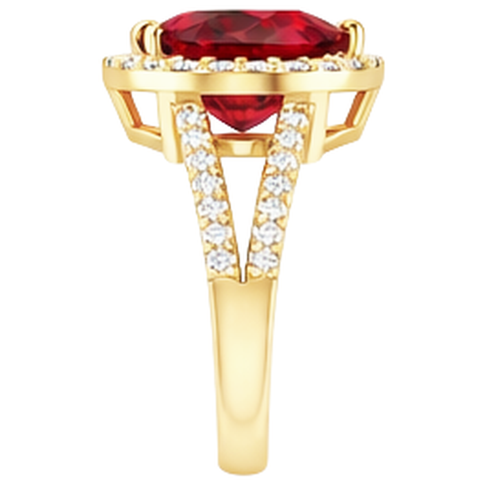 9 Ct Beautiful Heart Shape Ruby And Natural Earth Mined DIAMOND ( NOT LAB GROWN ) Ring Yellow Gold