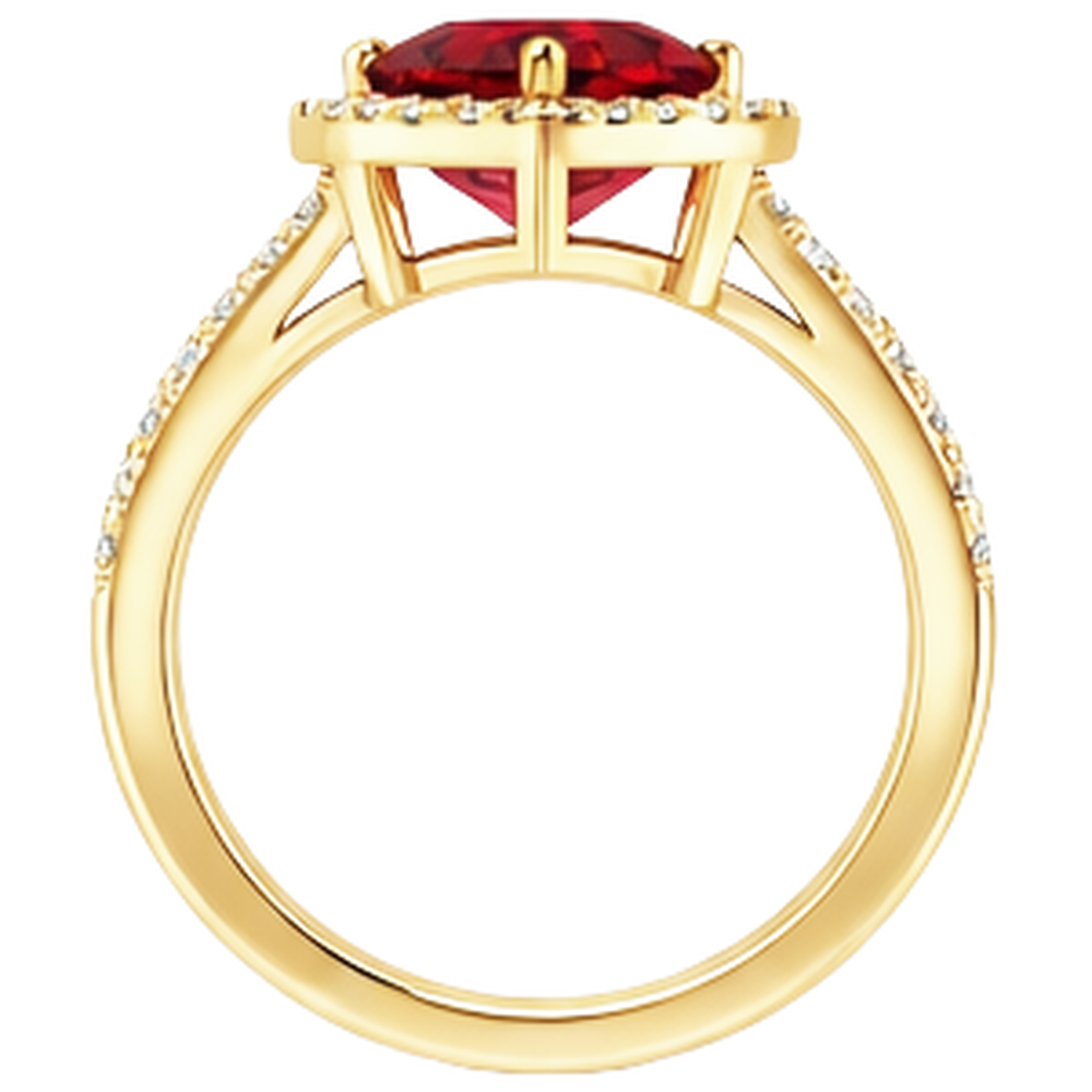 9 Ct Beautiful Heart Shape Ruby And Natural Earth Mined DIAMOND ( NOT LAB GROWN ) Ring Yellow Gold