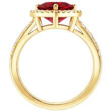 9 Ct Beautiful Heart Shape Ruby And Natural Earth Mined DIAMOND ( NOT LAB GROWN ) Ring Yellow Gold
