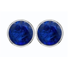 9 Ct Big Blue Round Cut Sapphire Gemstone Stud Earring White Gold