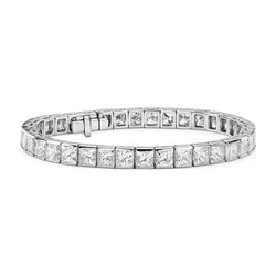 9 Ct Channel Set Princess Cut Natural Diamond Tennis Bracelet White Gold 14K