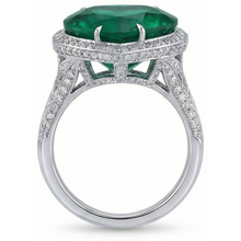 9 Ct Heart Cut Green Emerald And Natural Earth Mined Diamond Wedding Ring White Gold 14K