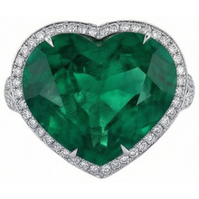 9 Ct Heart Cut Green Emerald And Natural Earth Mined Diamond Wedding Ring White Gold 14K