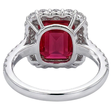 9 Ct Red Cushion Shape Ruby Natural Earth Mined Diamond Wedding Ring Two Tone Gold 14K