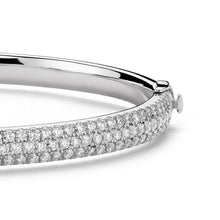 9 Ct Round Genuine Diamond Bangle 14K White 