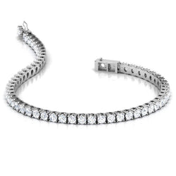 9 Ct Round Prong Setting Natural Diamond Tennis Bracelet White Gold Jewelry
