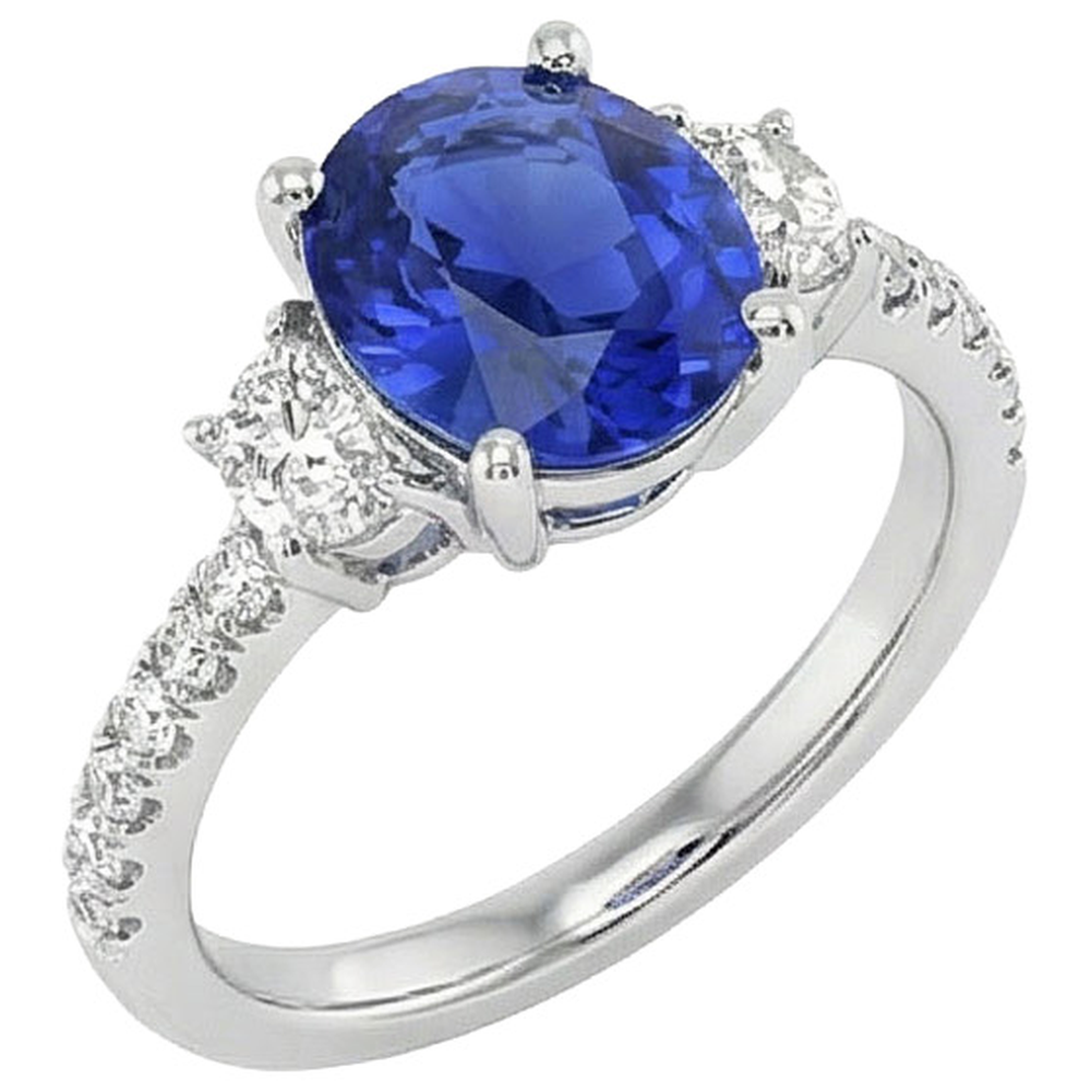 9 Ct Sapphire Ring Natural Earth Mined Diamond Jewellery