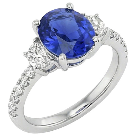 9 Ct Sapphire Ring Natural Earth Mined Diamond Jewellery