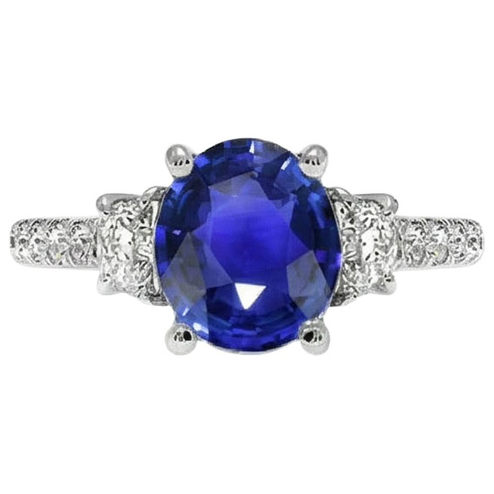9 Ct Sapphire Ring Natural Earth Mined Diamond Jewellery
