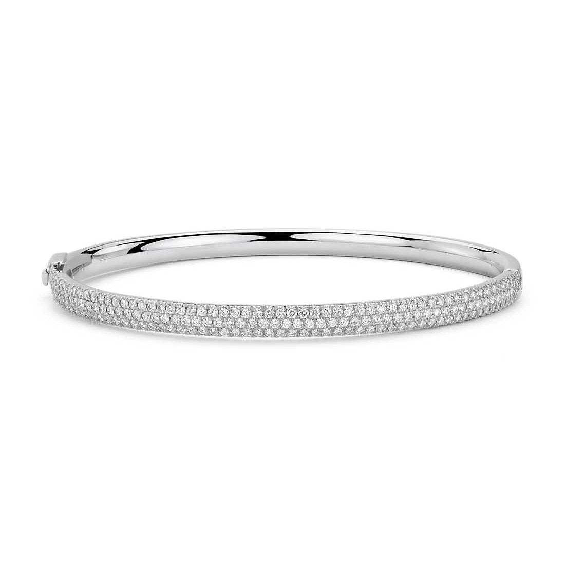 9 Ct Small Women Bangle Round Cut Natural Diamonds