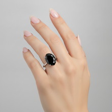 Black Diamond Engagement Ring 3.5 Carat Natural Pear Solitaire Cathedral 14K White Gold