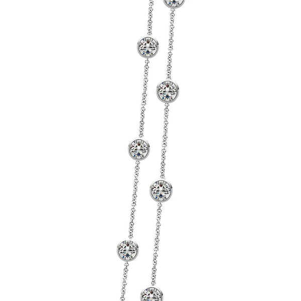 9.30 Ct Geenuine Natural Diamonds By Yard Necklace Double 18 Inch Chain