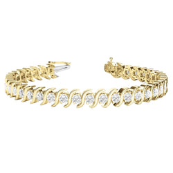 9.50 Carats Natural Diamond Tennis Bracelet 14K Yellow Gold