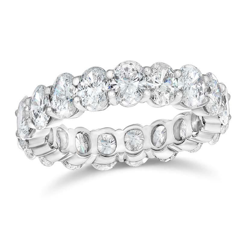9.50 Carats Oval Cut Genuine Diamond Gold Jewelry Eternity Band Women