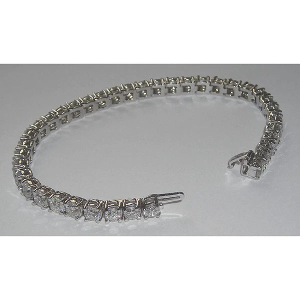 9.50 Carats Real Diamond Tennis Bracelet Vs Jewelry Solid WG 18K