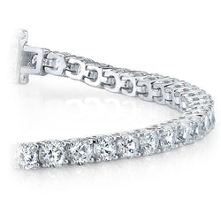 9.50 Carats Round Natural Earth Mined Diamond Tennis Bracelet White Gold Fine Jewellery