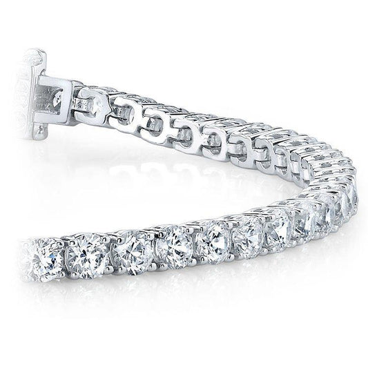 9.50 Carats Round Real Diamond Tennis Bracelet White Gold Fine Jewelry