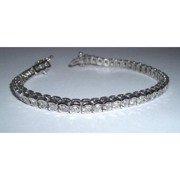 9.60 Carat Real Diamonds Tennis Bracelet Bezel Set Jewelry