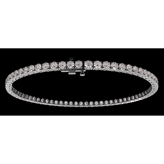9 Carat Lab Grown Diamonds Tennis Necklace 14K White Gold 18 Inch Chain