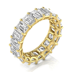 Brilliant Diamond Step Cut Eternity Band 9 ct – 14K Yellow Gold